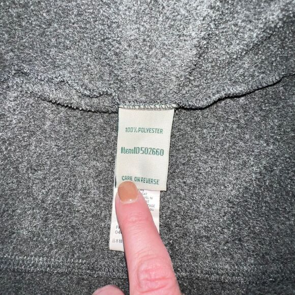 LL Bean Sweater Shirt Womens Large Gray Blue Fleece Outdoor Top Full Zip Jacket - Picture 10 of 13